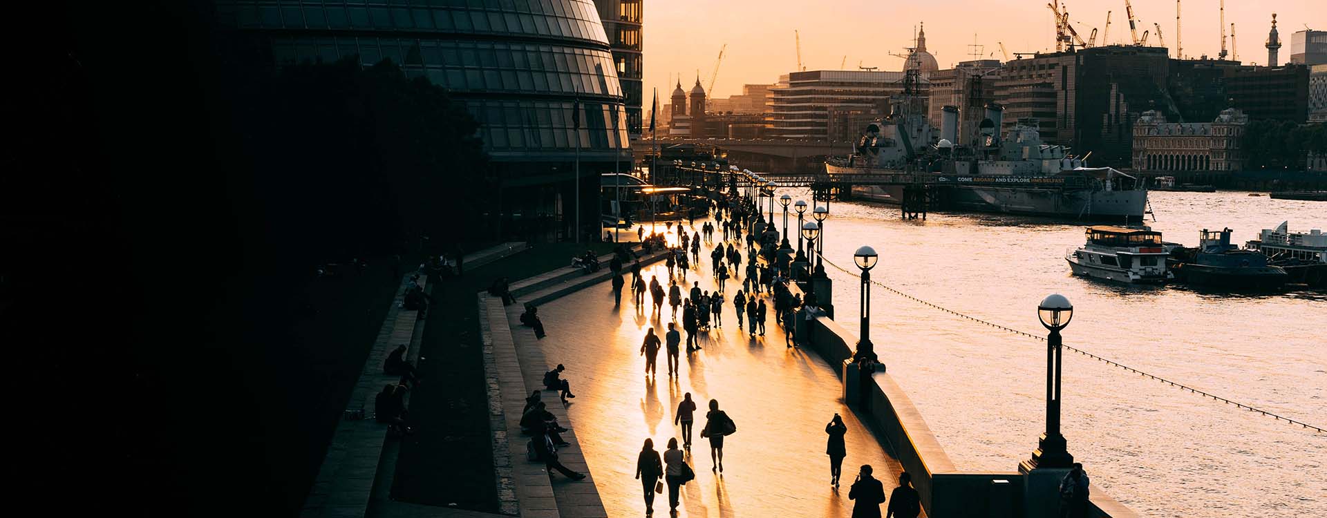 sunset by the river in london - tomorrow's headlies looming